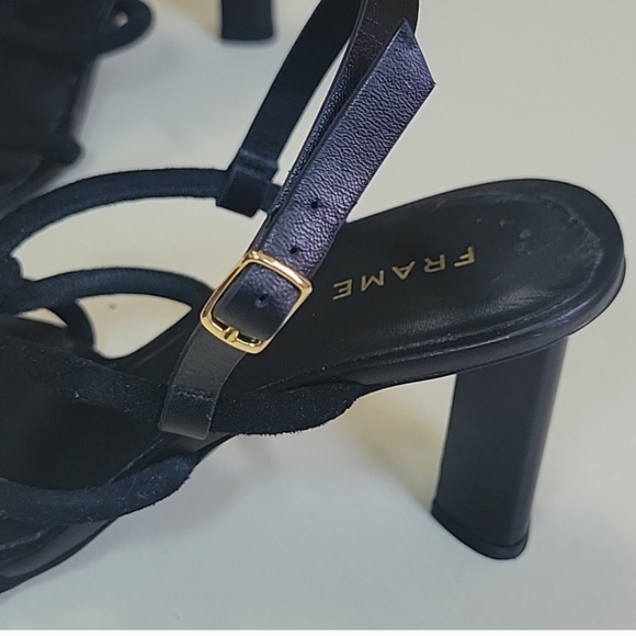 FRAME LE HENDRICKS black Suede Sling Back Heels Size 8 - Picture 10 of 16